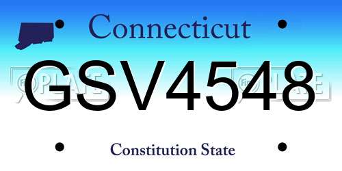 GSV4548 Connecticut License Plate