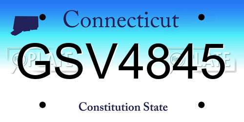 GSV4845 Connecticut License Plate