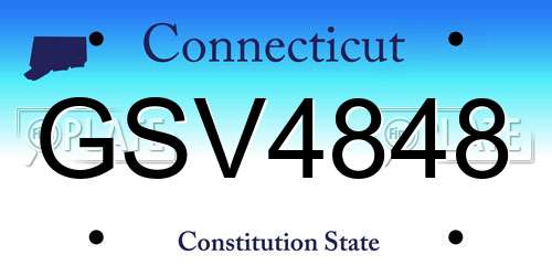 GSV4848 Connecticut License Plate