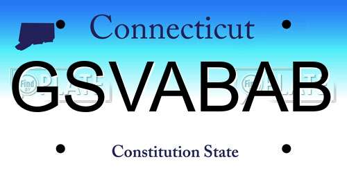 GSVABAB Connecticut License Plate