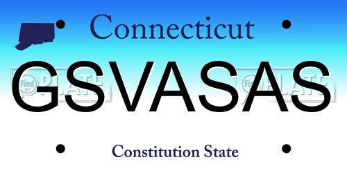 GSVASAS Connecticut License Plate
