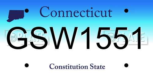GSW1551 Connecticut License Plate