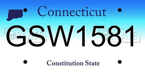 GSW1581 Connecticut License Plate
