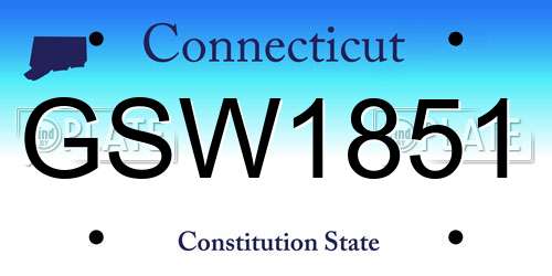 GSW1851 Connecticut License Plate