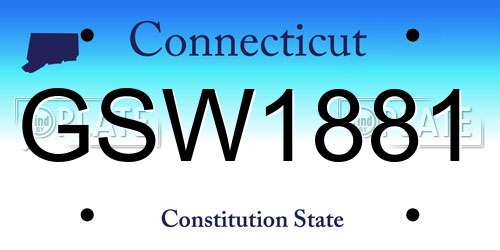 GSW1881 Connecticut License Plate