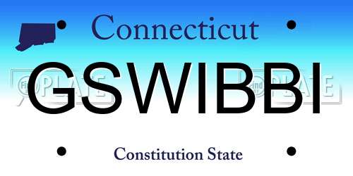 GSWIBBI Connecticut License Plate