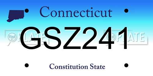 GSZ241 Connecticut License Plate