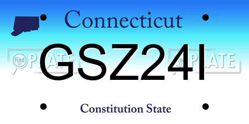 GSZ24I Connecticut License Plate