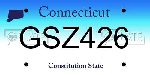 GSZ426 Connecticut License Plate
