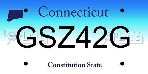 GSZ42G Connecticut License Plate