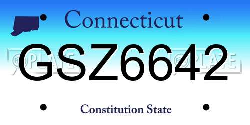 GSZ6642 Connecticut License Plate