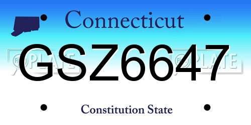 GSZ6647 Connecticut License Plate