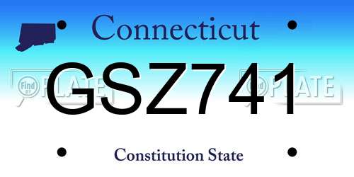 GSZ741 Connecticut License Plate