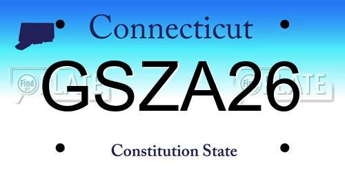GSZA26 Connecticut License Plate