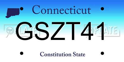 GSZT41 Connecticut License Plate