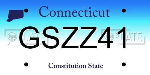 GSZZ41 Connecticut License Plate