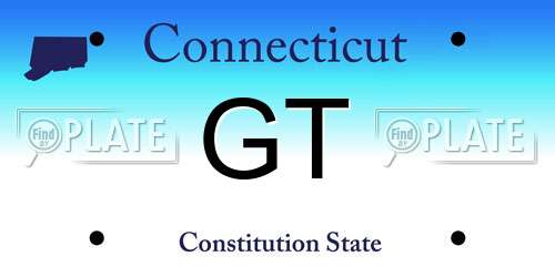 GT Connecticut License Plate