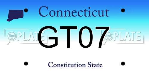 GT07 Connecticut License Plate