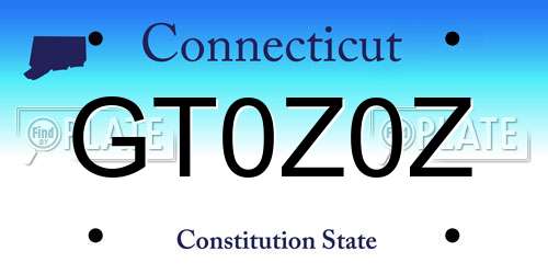 GT0Z0Z Connecticut License Plate