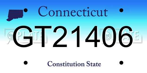 GT21406 Connecticut License Plate
