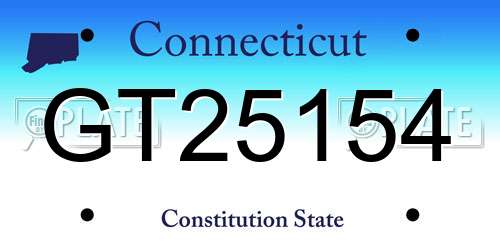 GT25154 Connecticut License Plate