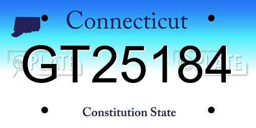 GT25184 Connecticut License Plate