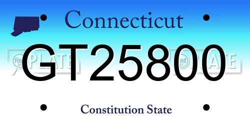 GT25800 Connecticut License Plate