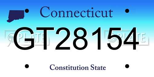 GT28154 Connecticut License Plate
