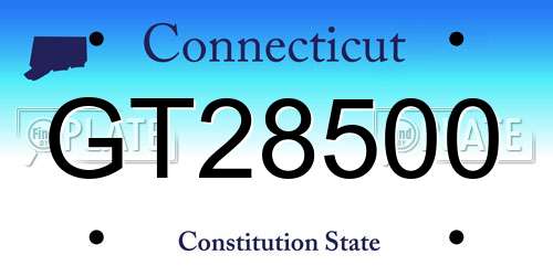 GT28500 Connecticut License Plate