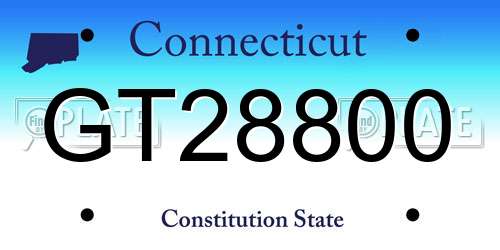 GT28800 Connecticut License Plate