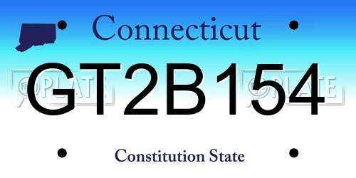 GT2B154 Connecticut License Plate