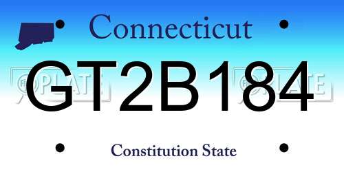 GT2B184 Connecticut License Plate