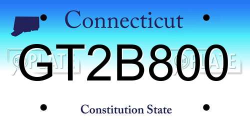 GT2B800 Connecticut License Plate
