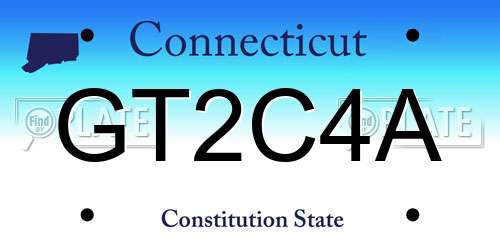 GT2C4A Connecticut License Plate
