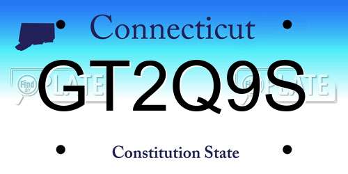 GT2Q9S Connecticut License Plate
