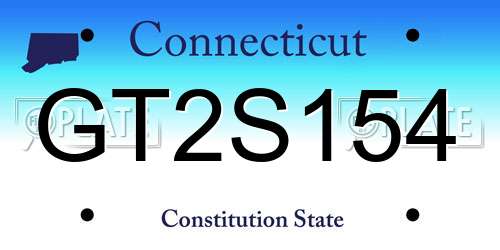 GT2S154 Connecticut License Plate