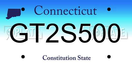GT2S500 Connecticut License Plate
