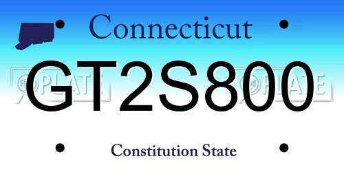 GT2S800 Connecticut License Plate