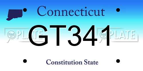 GT341 Connecticut License Plate