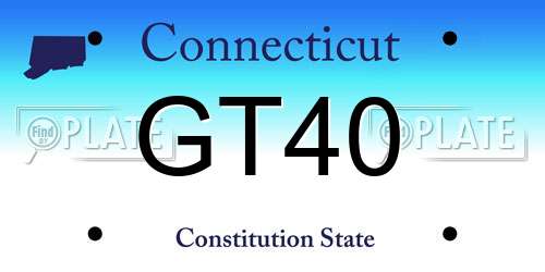 GT40 Connecticut License Plate