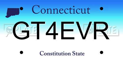 GT4EVR Connecticut License Plate