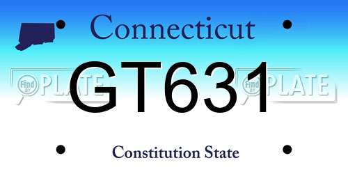 GT631 Connecticut License Plate