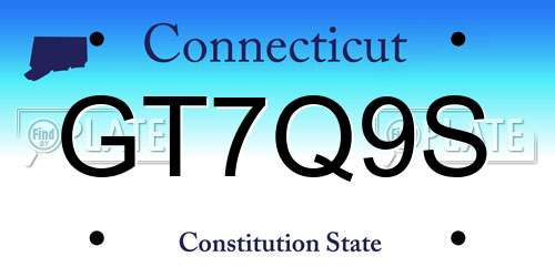 GT7Q9S Connecticut License Plate