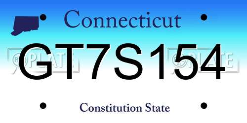 GT7S154 Connecticut License Plate