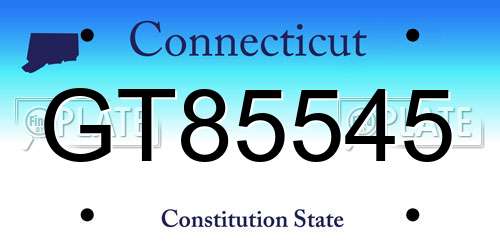 GT85545 Connecticut License Plate