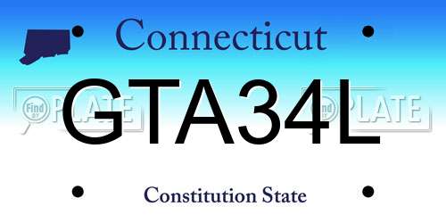 GTA34L Connecticut License Plate