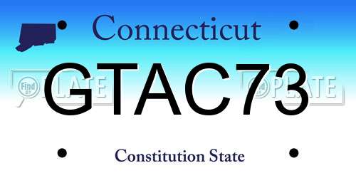 GTAC73 Connecticut License Plate