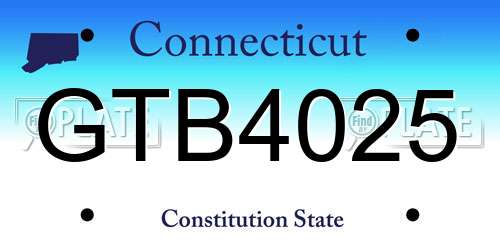 GTB4025 Connecticut License Plate