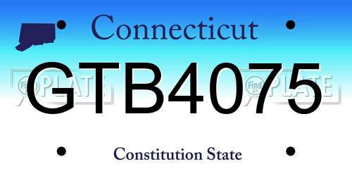 GTB4075 Connecticut License Plate