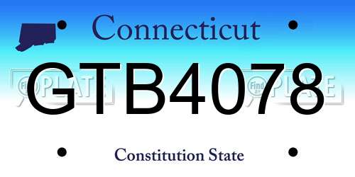 GTB4078 Connecticut License Plate